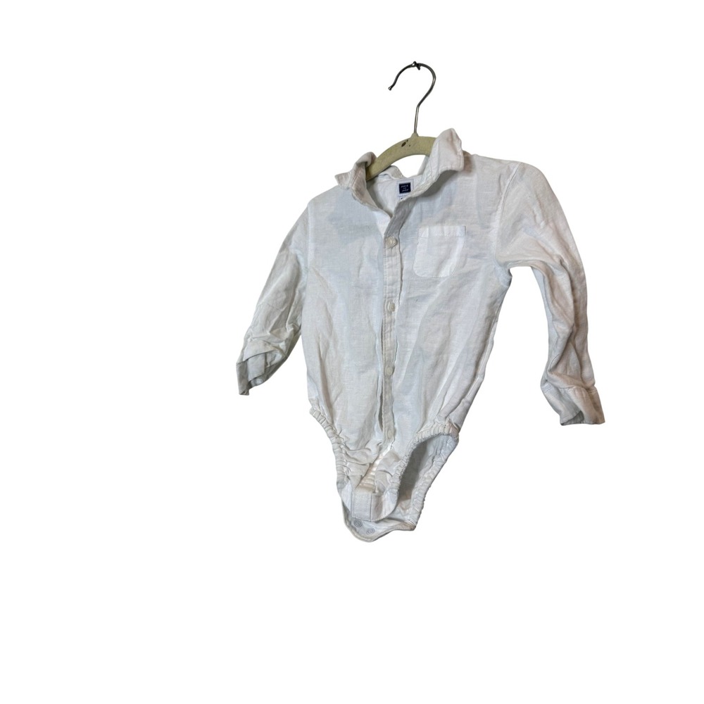 Janie And Jack Romper Baby Boys 18-24 Months White Linen Collared One Piece